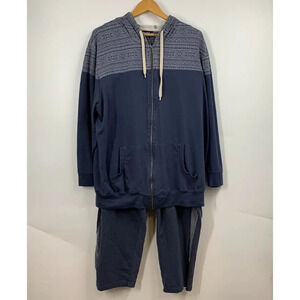 KingSize Men's Big & Tall French Terry Snow Lodge Hoodie Lounge Set Size XL